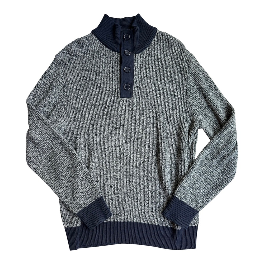 Tchibo Quality Garment 1949 Cordura Organic Cotton Mock Neck Sweater Men L XL‎